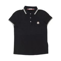 美品 MONCLER 半袖 ポロシャツ ブラック S - メルカリ