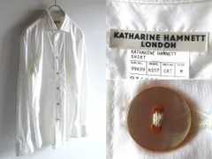 KATHARINE HAMNETT LONDON キャサリンハムネット ロンドン ストレッチコットンナイロン シャツ M 白 ホワイト 日本製のサムネイル