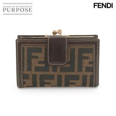 新品未使用】FENDI 二つ折り財布 がま口 ズッカ柄 コンパクト