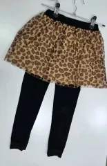 日本 120 女の子 ヒョウ柄 スカート レギンス チアリング