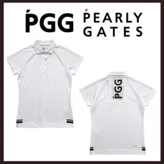 新品未使用　PGG PEARLY GATES（ピージージーパーリーゲイツ）　裏ハニカム ジャガード ポロシャツ　1　ホワイトのサムネイル