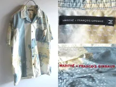 MARITHE + FRANCOIS GIRBAUD マリテフランソワジルボー ロゴ刺繍 総柄 半袖 オープンカラーシャツ 開襟シャツ アロハシャツ Mのサムネイル