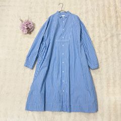 美品] 45R フォーティーファイブアール シャツワンピース / ストライプ