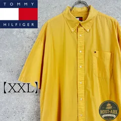 T13【Tommy Hilfiger】イエロー チェック 半袖シャツ〔XXL〕