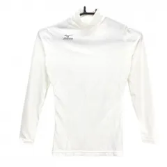 【超美品】ミズノ ハイネックインナーシャツ 白 ロゴプリント ストレッチ レディース M ゴルフウェア MIZUNOのサムネイル