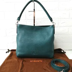 美品　ヒロフ　HIROFU　2wayバッグ　ショルダーバッグ　ハンドバッグ　グリーン　427のサムネイル