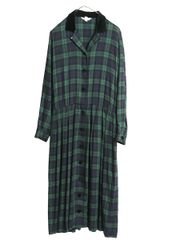 BROOKS BROTHERS リネン　チェック　ベルト　ロングワンピース BROOKS BROTHERS リネン チェック ベルト ロングワンピース - メルカリ