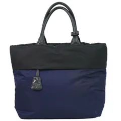 本物 プラダ PRADA ナイロン トートバッグ ハンドバッグ ネイビー ブラック バッグ 中古・のサムネイル