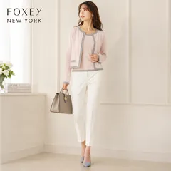 【美品】【参考価格92,880円】【クリーニング済】FOXEYNEW YORK 39938 /フォクシー ニューヨーク40 「9号（Mサイズ）相当」フレンチローズ インナーとカーディガンがセット アンセンブル 通勤コーデのサムネイル