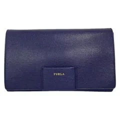 FURLA(フルラ) クラッチバッグ美品  - ネイビー レザー