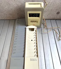 MAX マックス ELECTRONIC TIMERECORDER タイムレコーダー ER-80S  TIMEOPOT タイムポット カードラック セット 現状品のサムネイル