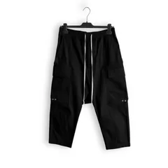 【中古】Rick Owens リックオウエンス　Drawstring Cargo Cropped　ブラック カーゴパンツ 48 メンズ　TE素材のサムネイル