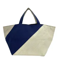 中川政七商店(ナカガワマサシチショウテン) トートバッグ - ライトグレー×ネイビー×黒 コットンのサムネイル