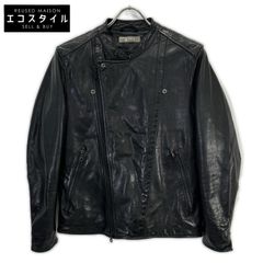美品 nano universe 羊革 シングルライダースジャケット L 黒 - メルカリ