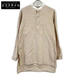 needles　ニードルズ　ベージュ ストライプバンドカラー ロングシャツ　Sのサムネイル