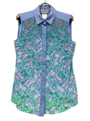 【中古】SPORTMAX スポーツマックス トップス ブラウス ブルー 花柄 サイズ42 レディース＿S26＿＿セルモアから出品＿s-1041-r26のサムネイル