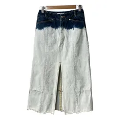 AKANE UTSUNOMIYA(アカネ ウツノミヤ) ロングスカート サイズ36 S レディース - ネイビー×白 デニムのサムネイル