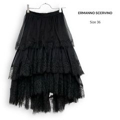 美品 高級ERMANNO SCERVINO フェイクレザー 裾 レース スカート 美品 高級ERMANNO SCERVINO フェイクレザー 裾 レース スカート - メルカリ