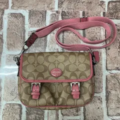 ▽COACH　コーチ　シグネチャー　ミニショルダーバッグ　ピンク　レザー　11088のサムネイル