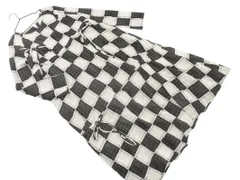 新品 PERSON S パーソンズ 長袖 チェック ドロスト ワンピース sizeL/ライトグレーｘ黒 ■◇ レディースのサムネイル