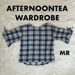 AFTERNOONTEA WARDROBE タータンチェック 袖ドロスト ブラウスのサムネイル