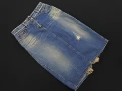VALENTINO ヴァレンティノ バックスリット レース ダメージ加工 デニムスカート size40/ブルー ■◇ レディースのサムネイル
