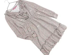 ANNA SUI アナスイ フリル 総柄 Aライン ワンピース size2/白ｘグレー ■◇ レディースのサムネイル