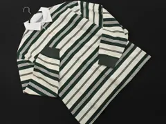 新品 JUNRed ジュンレッド ボーダー 長袖 ポロシャツ sizeL/白ｘ緑 ■◇ メンズのサムネイル