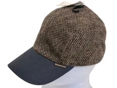 ☆【新品未使用】モンベル mont-bell ウールツイードキャップ ヘリンボーン生地 茶 ブラウン/ネイビー M-Lサイズ 57－61cm■管理番号L30009AWS27-260530-503（198）のサムネイル