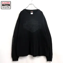 00s USA製 HARLEY DAVIDSON 袖プリント 長袖Ｔシャツ メンズ 表記XXLサイズ