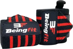 Being fit Beingfit リストラップ 筋トレ リフティングストラップ 正規品 ２個セット ベンチプレス 男女兼用 Red 24 (レッド,  24)のサムネイル