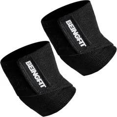 Being fit Beingfit プロ仕様 エルボーラップ エルボースリーブ 肘 サポーター 筋トレ ベンチプレス ウエイトリフティング クロストレーニング パワーリフティング用 男女兼用 (ブラック,  90cm)のサムネイル