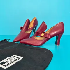 GIANNI VERSACE メデューサ リボン パンプス ワインレッド 36.5 デッドストックのサムネイル