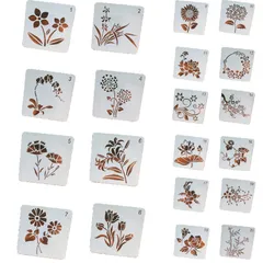 新品 サムコス 描画テンプレート ステンシルシート 20枚セット 透かし彫り 花柄 模様 再利用可能 ステンシルプレート DIY 手帳用 絵描き道具 各年齢層共通 はがき 手紙 絵図のサムネイル