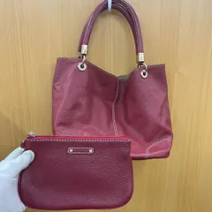 ◎【✨高級ブランド✨】LANCEL　ランセル　赤紫　ピンク　ポーチ付き　バッグ　ハンドバック　鞄　カバン　昭和レトロ　アンティーク　ビンテージ　ヴィンテージ　希少　レア　おしゃれ　レディース　女性　婦人　かわいい　トートバッグ　手持ちバック　小物のサムネイル