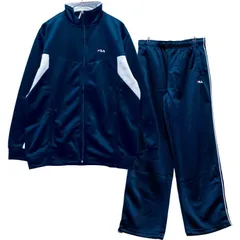 FILA フィラ ジャージ 上下セット トップス ボトムス ブランド 刺繍ロゴ メンズ レディース ユニセックス ネイビー 紺 M L LLサイズのサムネイル