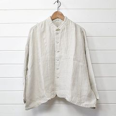 【週末限定出品】ヤンマ産業 リネン丸首ボタンシャツ ショート丈 週末限定出品】ヤンマ産業 リネン丸首ボタンシャツ ショート丈 - メルカリ
