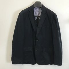 ORDINARY TRUTH☆光沢リネン混 アンコン ワークジャケット 紺 38 