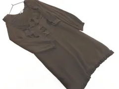 TO BE CHIC トゥービーシック フリル リボン チュニック ニット ワンピース size2/ブラウン ■◇ レディースのサムネイル