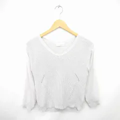 トランテアン ソン ドゥ モード 31 Sons de mode ニット セーター Vネック 切替 袖透け感 綿 コットン 長袖 36 グレー 灰 /TT16