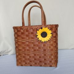 山葡萄風 スモーキーリーフ クラフトバンド花結び クラフトテープ花
