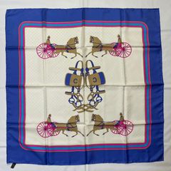 HERMES カレ 馬車柄 シルク 大判 スカーフ 88×88 エルメス 希少 - メルカリ
