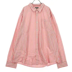 美品 L.L.Bean SIGNATURE エルエルビーンシグネチャー ストライプ柄 長袖 コットンシャツ XXL ピンク メンズ 古着のサムネイル