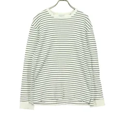 ZARA ザラ コットン ボーダー柄 長袖 カットソー S ホワイト系 メンズ 古着