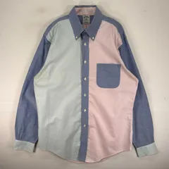 古着 ブルックスブラザーズ Brooks Brothers 長袖シャツ ボタンダウン クレイジーパターン M  ブルー系 メンズ