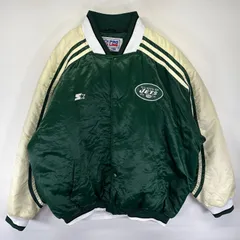 古着 90's/90年代 スターター Starter ジャケット NFL スタジャン チームロゴ ツートンカラー 2XL  グリーン系 ツートン メンズのサムネイル