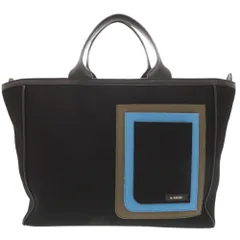美品 ヴァレクストラ ラージ レザー フェルト ブラック トートバッグ 黒 1345 Valextraのサムネイル