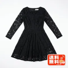 wagreet ブラック レースワンピース 長袖 Sサイズ オケージョン Lace Ladies風