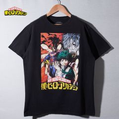 내 영웅 아카데미아 히로아카 티셔츠 M 블랙 캐릭터 T 애니메이션 T MY HERO ACADEMIA Y2K 헌옷 T134
