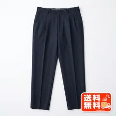 メンズ スラックス パンツ ネイビー ストライプ ツータック ビジネス GU風のサムネイル